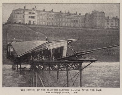 Stationen för Seashore Electric Railway efter stormen av English Photographer