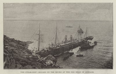Steam-Ship Chicago on the Rocks vid Old Head of Kinsale av English Photographer