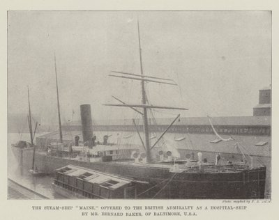 Steam-Ship Maine, erbjöd det brittiska amiralitetet som ett sjukhus-fartyg av Mr Bernard Baker, från Baltimore, USA av English Photographer