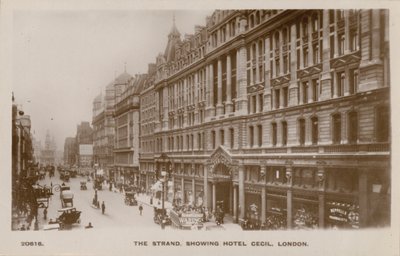 The Strand, Hotel Cecil, London (svart/vitt foto) av English Photographer