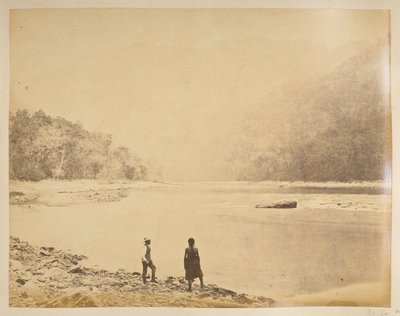 Teesta på Bheerkotee.  Utsikt över Darjeeling. 1870-talet av English Photographer