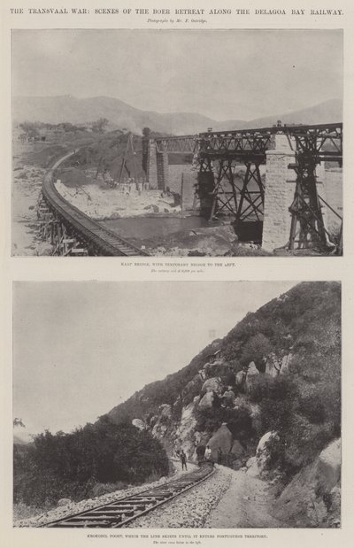 Transvaalkriget, scener från Boerretreatet längs Delagoa Bay Railway av English Photographer
