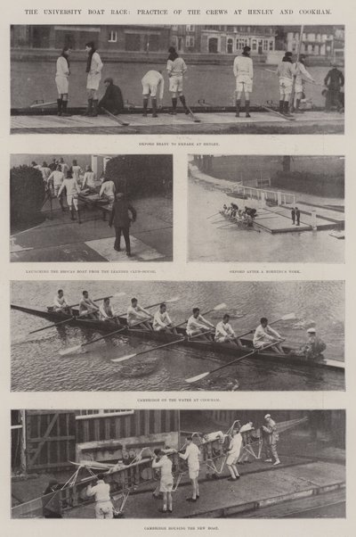 University Boat Race, övning av besättningarna i Henley och Cookham av English Photographer