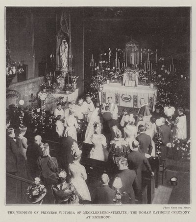 Prinsessan Victorias bröllop av Mecklenburg-Strelitz, den romersk-katolska ceremonin i Richmond av English Photographer