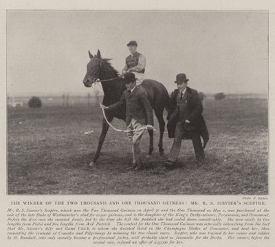 Vinnaren av tvåtusen och ett tusen Guineas, Mr R S Sieviers Scepter av English Photographer