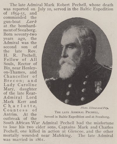 Framlidne amiral Pechell, tjänstgjorde i Baltic Expedition och på Sveaborg av English Photographer
