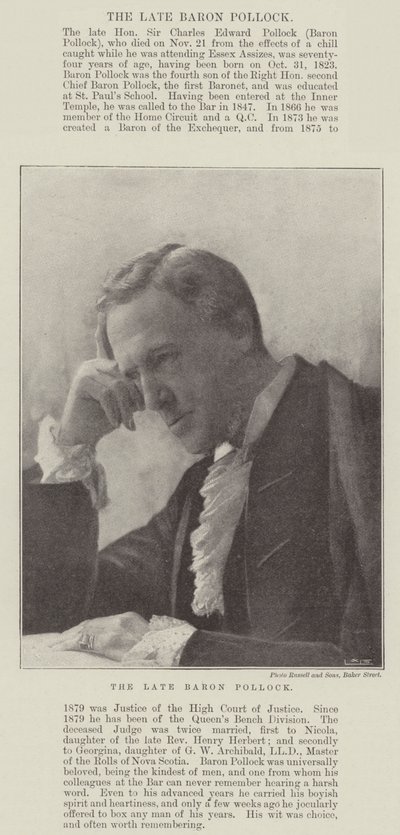 Den bortgångne baron Pollock av English Photographer