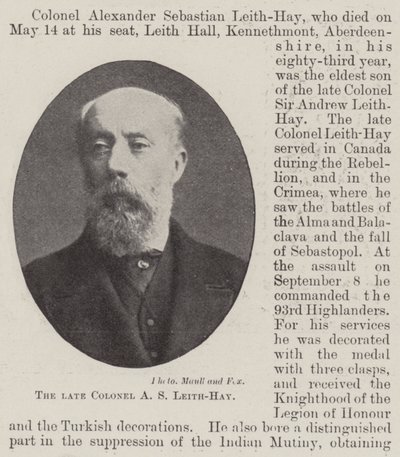 Den bortgångne översten A S Leith-Hay av English Photographer