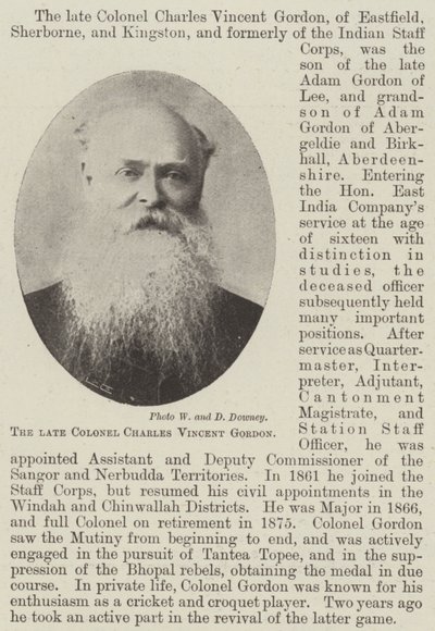 Den bortgångne översten Charles Vincent Gordon av English Photographer