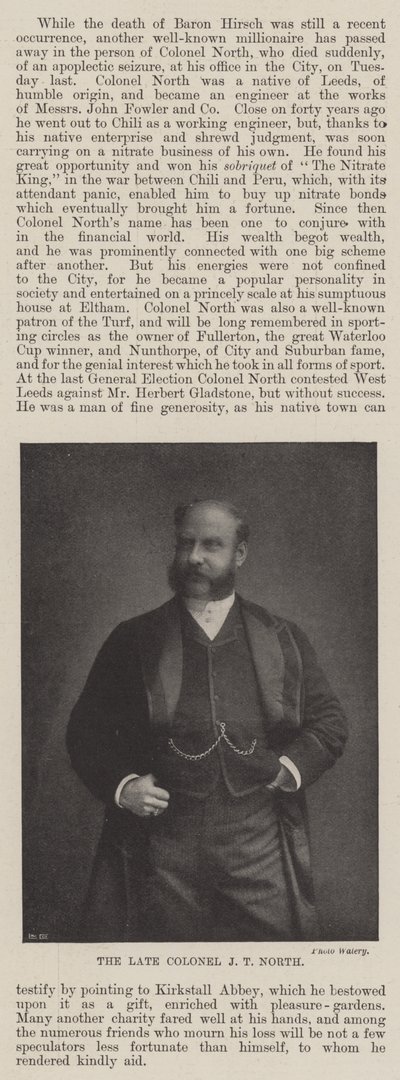 Den framlidne översten J T North av English Photographer