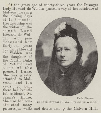 Den bortgångne änklingen Lady Howard de Walden av English Photographer