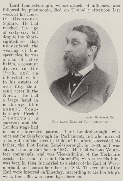 Den framlidne jarlen av Londesborough av English Photographer