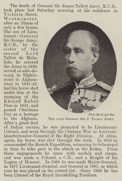 Den avlidne general Sir J Talbot Airey av English Photographer