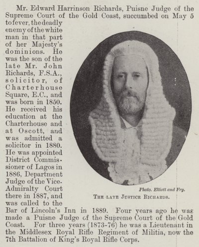 Den bortgångne Justice Richards av English Photographer