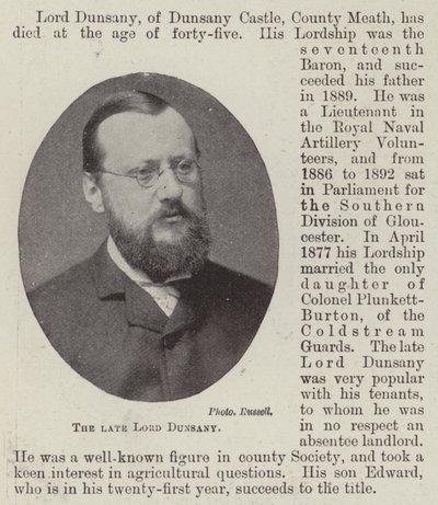 Den bortgångne Lord Dunsany av English Photographer