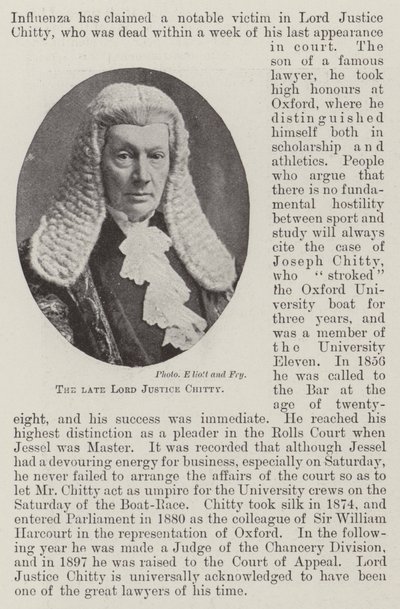 Den bortgångne Lord Justice Chitty av English Photographer