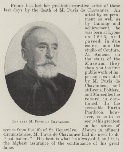 Den bortgångne M Puvis de Chavannes av English Photographer