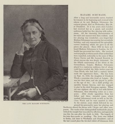 Den framlidne Madame Schumann av English Photographer