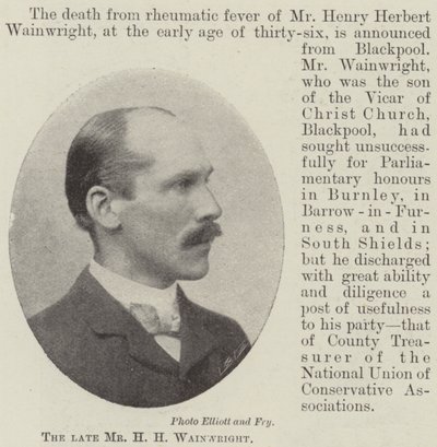 Den bortgångne Mr H H Wainwright av English Photographer