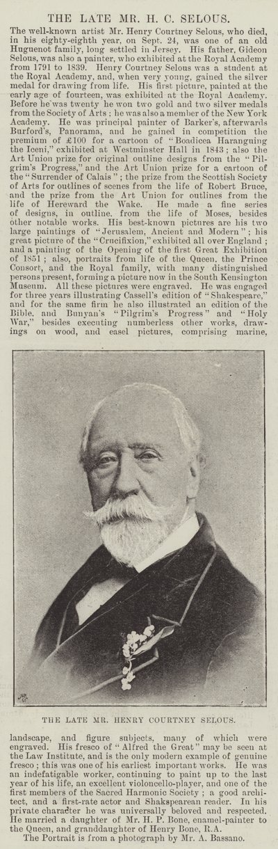 Den bortgångne Mr Henry Courtney Selous av English Photographer