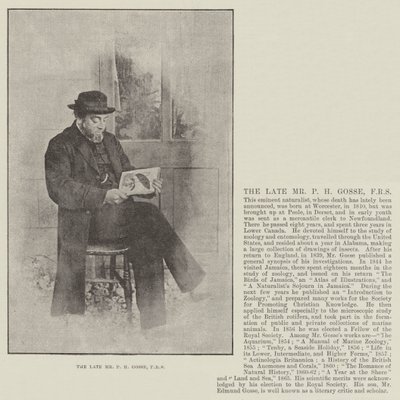 Framlidne herr P H Gosse, FRS av English Photographer