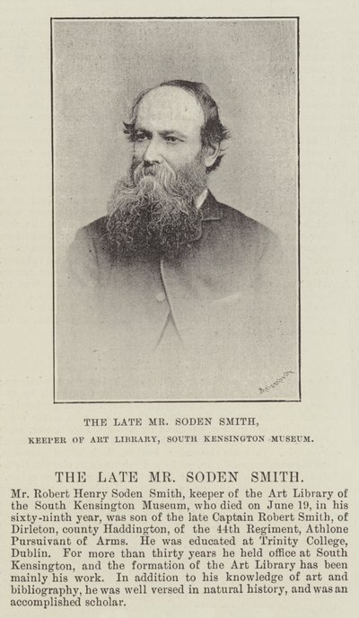 Den framlidne Mr Soden Smith, Keeper of Art Library, South Kensington Museum av English Photographer