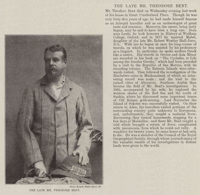 Den bortgångne herr Theodore Bent av English Photographer