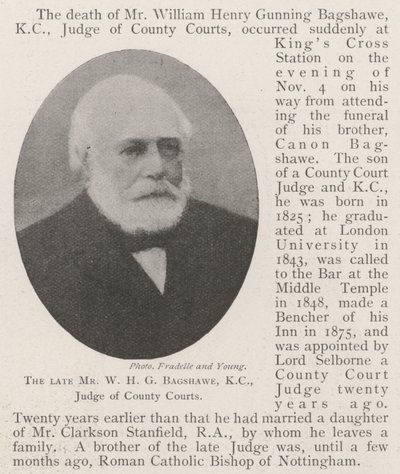 Den framlidne Mr W H G Bagshawe, KC, domare i County Courts av English Photographer