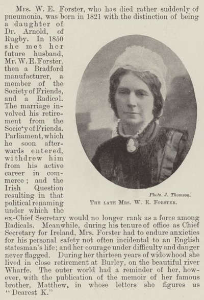 Den framlidna fru W E Forster av English Photographer