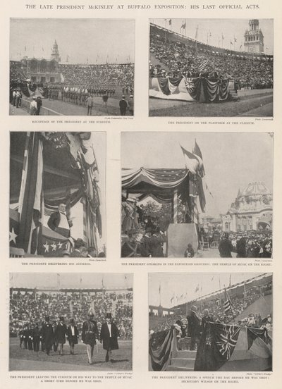 Den bortgångne presidenten McKinley vid Buffalo Exposition, hans sista officiella handlingar av English Photographer