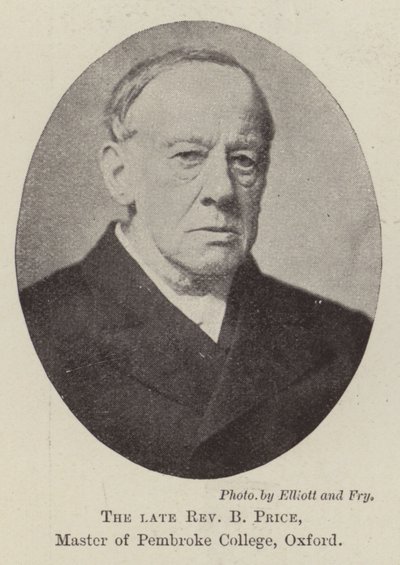 Den framlidne pastor B Price, magister vid Pembroke College, Oxford av English Photographer
