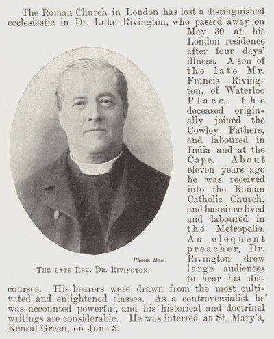 Den framlidne pastor Dr Rivington av English Photographer