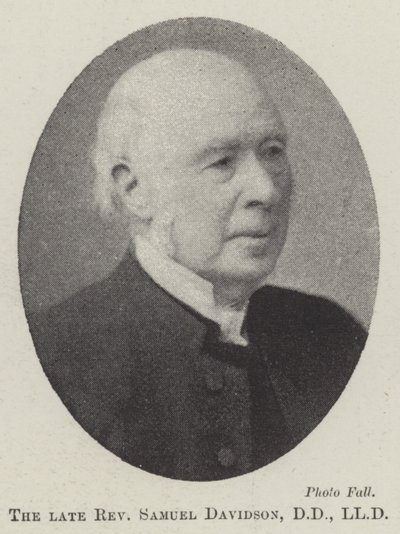 Den framlidne pastor Samuel Davidson, DD, LLD av English Photographer