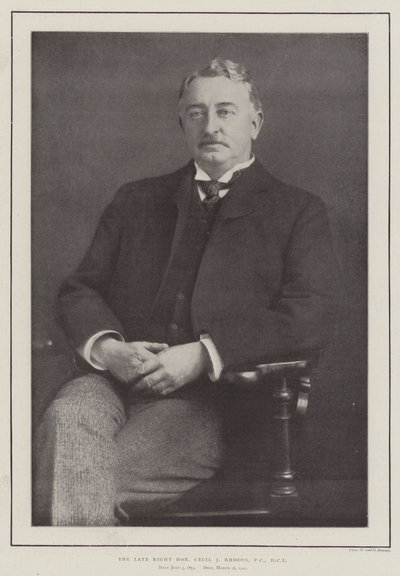 Den framlidne högern Cecil J Rhodes, PC, DCL av English Photographer