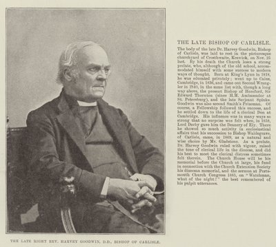 Den framlidne höger pastor Harvey Goodwin, DD, biskop av Carlisle av English Photographer