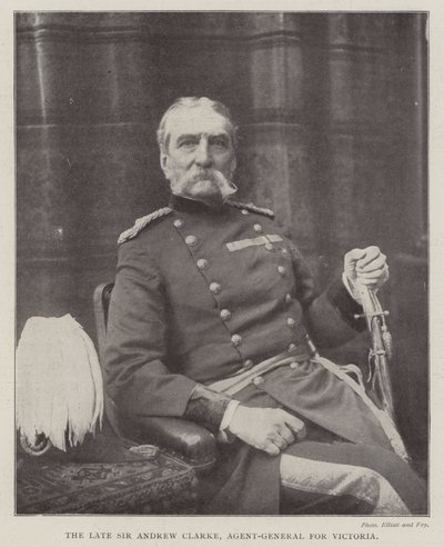Den bortgångne Sir Andrew Clarke, generalagent för Victoria av English Photographer