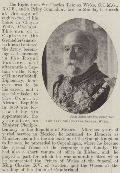 Den bortgångne Sir Charles Lennox Wyke av English Photographer
