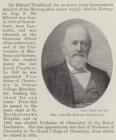 Den bortgångne Sir Edward Frankland av English Photographer