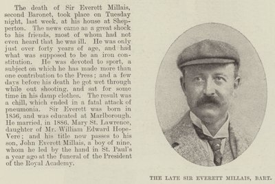 Den bortgångne Sir Everett Millais, Baronet av English Photographer
