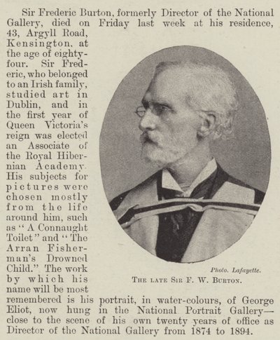 Den bortgångne Sir F W Burton av English Photographer