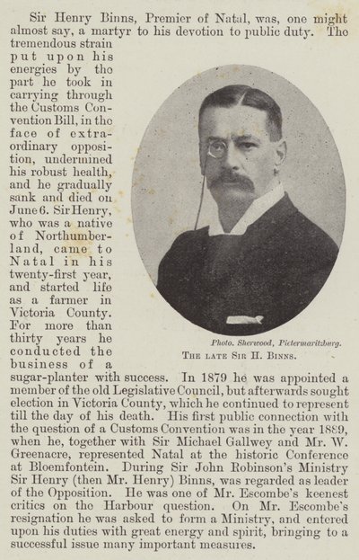 Den framlidne Sir H Binns av English Photographer