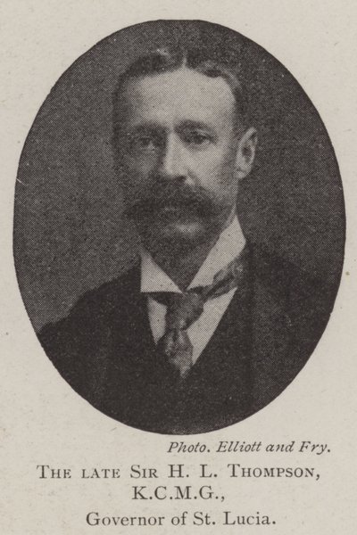 Den bortgångne Sir H L Thompson, KCMG, guvernör i St Lucia av English Photographer