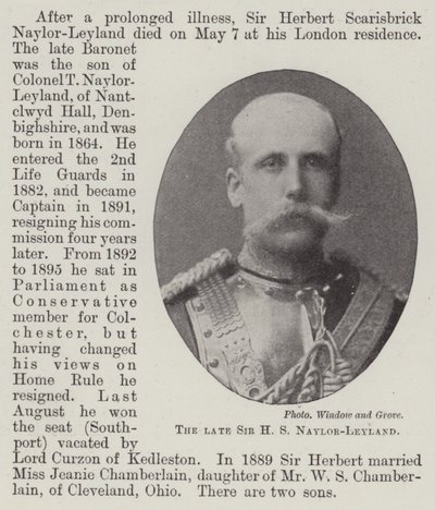 Den bortgångne Sir H S Naylor-Leyland av English Photographer