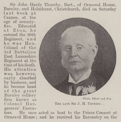 Den framlidne Sir J H Thursby av English Photographer