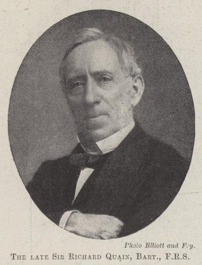Den framlidne Sir Richard Quain, Baronet, FRS av English Photographer