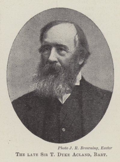 Den bortgångne Sir T Dyke Acland, Baronet av English Photographer
