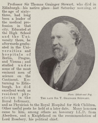 Den bortgångne Sir T Grainger Stewart av English Photographer