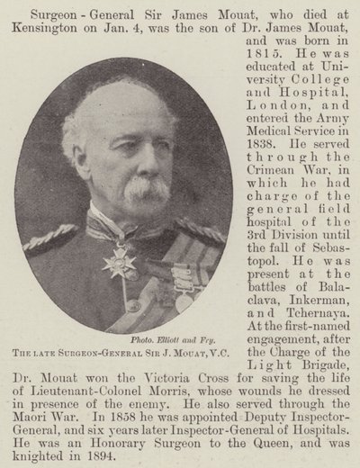 Den avlidne kirurgen-general Sir J Mouat, VC av English Photographer