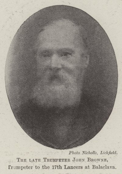 Den bortgångne trumpetaren John Browne, trumpetaren till 17:e Lancers vid Balaclava av English Photographer