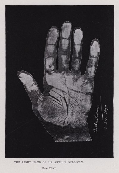 Sir Arthur Sullivans högra hand (s/v foto) av English Photographer